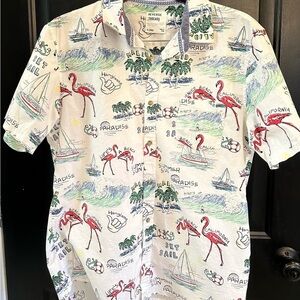 EUC Reverse Threads Men's Casual Short Sleeve Shirt White Size XL See Photos